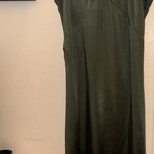 Asymmetrical Green Midi Sheath Dress for Cocktail